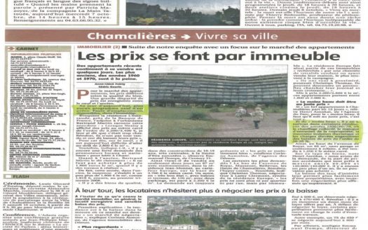 Les prix se font par immeuble